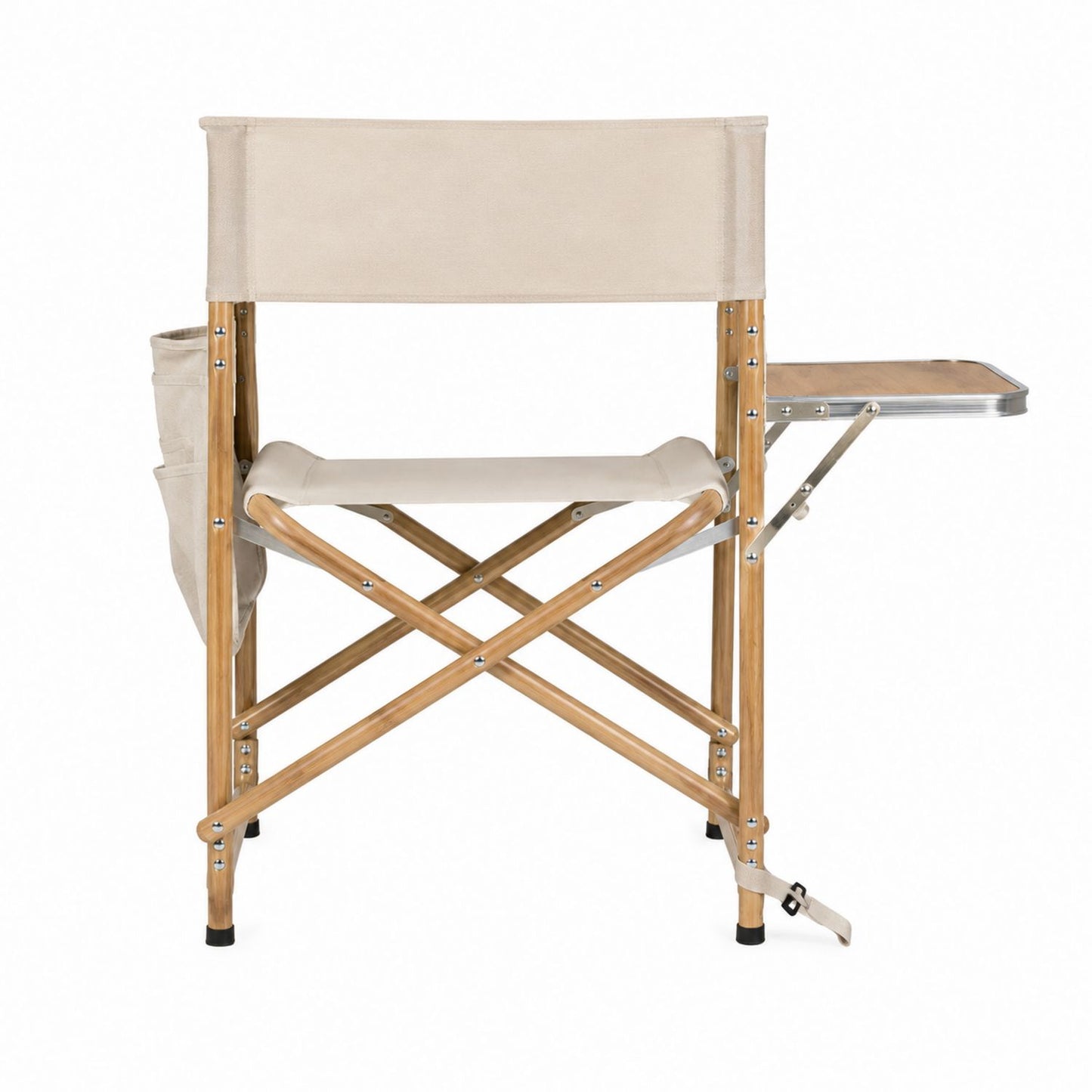 Folding Outdoor Chair with Bamboo Frame and Canvas Seat