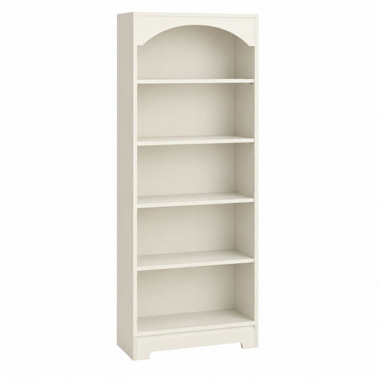 Wooden Bookcase with 5 Shelves, White, 180cm