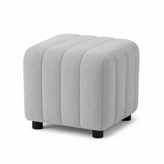 Light Gray Polyester Fabric Ottoman