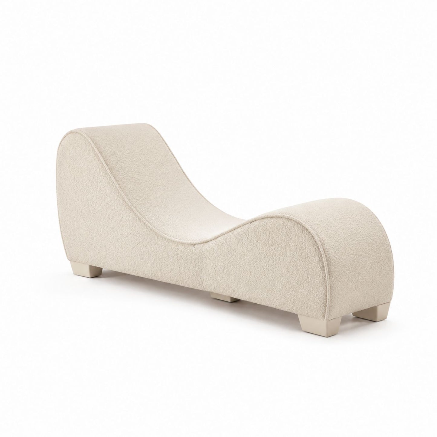 Beige Fabric Wave-Shaped Lounge Chair 180cm
