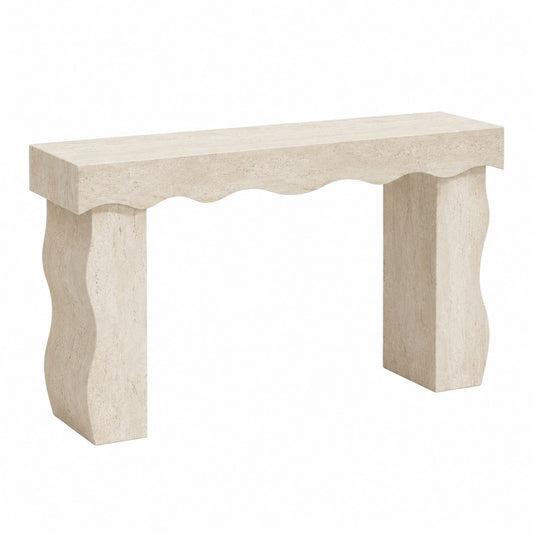 Travertine Console Table Beige 120 cm x 30 cm x 80 cm