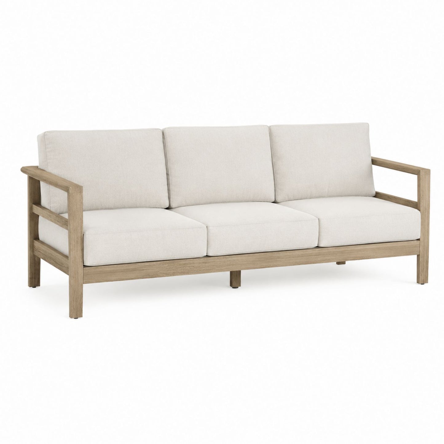 Outdoor Sofa Acacia Wood Polyester Cushions 200cm
