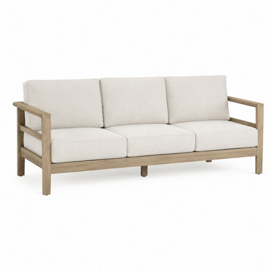 Outdoor Sofa Acacia Wood Polyester Cushions 200cm