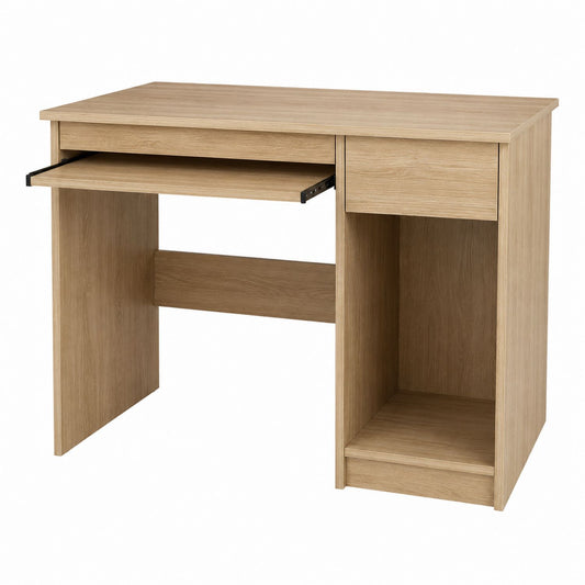 Particle Board Computer Desk with Drawer and Storage Shelf 110x50x75 cm